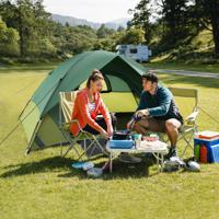 Tent voor 2 Personen Ultralichte Campingtent met Afneembare Regenbescherming Ramen en Grondzeil Waterdicht voor Trekking Kamperen