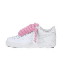 Nike Air Force 1 Low Rope Laces Pink Custom - thumbnail