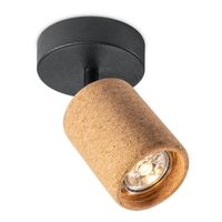 Light depot - LED opbouwspot Cork - zwart/kurk - Outlet - thumbnail