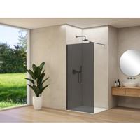 Van Rijn Products ST01 vaste wand - 118x200cm - grijs rookglas - - dikte 8mm - stabilisatiestang - muurprofiel - Zwart ST01500120GRZWM Van Rijn Products ST01 vaste wand - 118x200cm - grijs rookglas - - dikte 8mm - stabilisatiestang - muurprofiel - Zwart ST01500120GRZWM