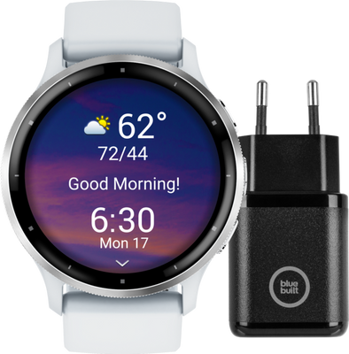 Garmin Venu 3 Zilver/Wit + BlueBuilt Oplader