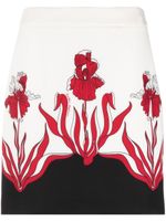 Boutique Moschino jupe taille-haute à fleurs - Blanc