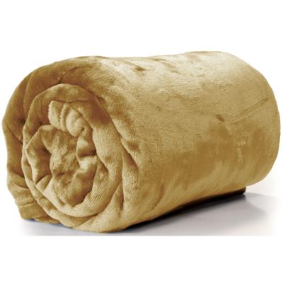 Unique Living Plaid - fleece deken - camel/ taffy - polyester - 130 x 180 cm