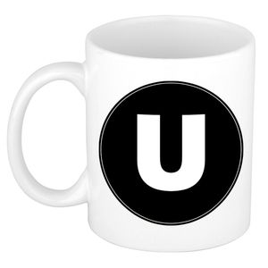 Mok / beker met de letter U voor het maken van een naam / woord of team