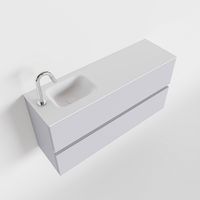 Toiletmeubel Mondiaz Ada | 100 cm | Meubelkleur Cale | Lex wastafel Talc Links | 1 kraangat