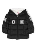 Moncler Enfant veste matelassée à logo imprimé - Noir - thumbnail