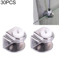 30 stuks zink legering Bright vaste beugel aansluiting single hole halfronde glas Bevestigingsklem