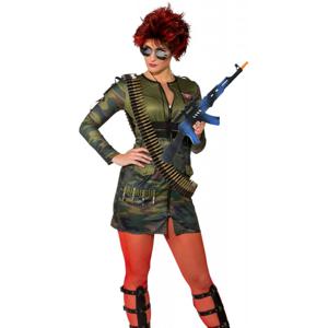 Carnaval verkleed accessoires wapens set - Soldaten machinegeweer 69 cm - kogelsriem