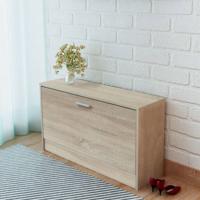 Schoenenopbergbank 80x24x45 cm eikenkleurig