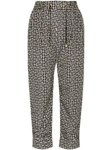 Balmain pantalon imprimé à lien de resserrage - Noir