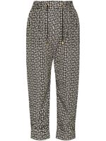 Balmain pantalon imprimé à lien de resserrage - Noir