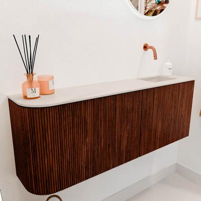 Toiletmeubel Mondiaz Joya Dlux | 111.6 cm | Meubelkleur Ruby | Faye wastafel Meli Wasbak Rechts | Zonder kraangat(en)