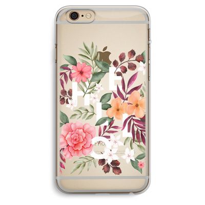 Hello in flowers: iPhone 6 Plus / 6S Plus Transparant Hoesje