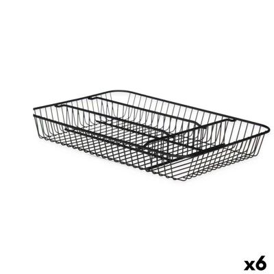 Bestekorganizer Kinvara W7267-1 W7267-1 Zwart Metaal 26 x 4,7 x 35,5 cm 26 x 5,5 x 35,5 cm (6 Stuks)