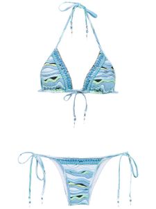 Amir Slama embroidered bikini - Bleu