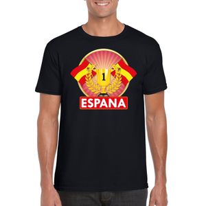 Zwart Spanje supporter kampioen shirt heren