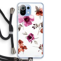 Geschilderde bloemen: Xiaomi Mi 11 Lite Transparant Hoesje met koord