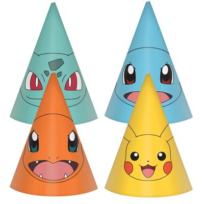 Pokemon feesthoedjes - 8x stuks - H16 cm - themafeest - kinderfeestje