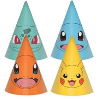 Pokemon feesthoedjes - 8x stuks - H16 cm - themafeest - kinderfeestje