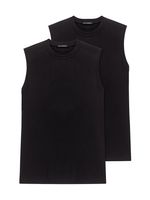 Schiesser - 2p Shirt 0/0 - American - zwart, Maat:S