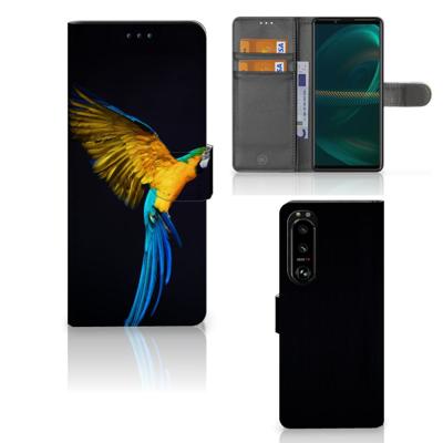 Sony Xperia 5III | Telefoonhoesje | Met pasjeshouder | Papegaai