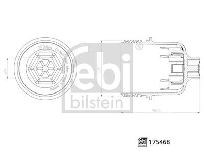 Deksel, oliefilterbehuizing febi Plus 175468
