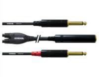 Cordial CFY 0,3 KPP Audio Y-adapter [1x Jackplug female 6,3 mm - 2x Jackplug male 6,3 mm] 30.00 cm Zwart