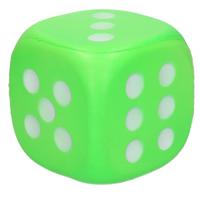 Foam Dobbelsteen - 12 cm - groen - grote dobbelstenen - dobbelspel