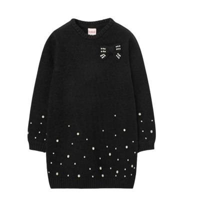 Boboli zwart gebreid jurk met parels