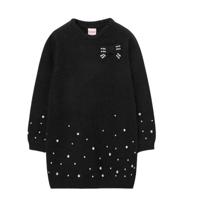 Boboli zwart gebreid jurk met parels