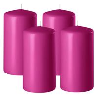 Enlightening Candles Cilinder/stompkaars - 4x - fuchsia roze - D6 x H8 cm - 27 branduur