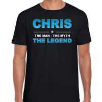 Naam cadeau t-shirt Chris - the legend zwart voor heren