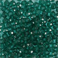 Creativ Company Facet kralen, afm 3x4 mm, gatgrootte 0,8 mm, emerald green, 100 stuk/ 1 doos
