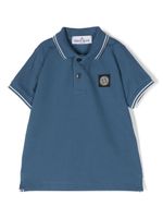 Stone Island Junior polo à patch Compass - Bleu