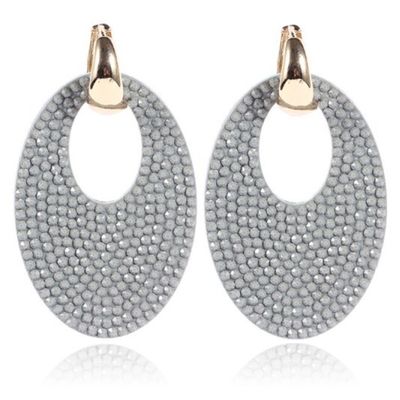Ovale dasmes oorbellen Cilla Jewels Grijs Goudkleruig