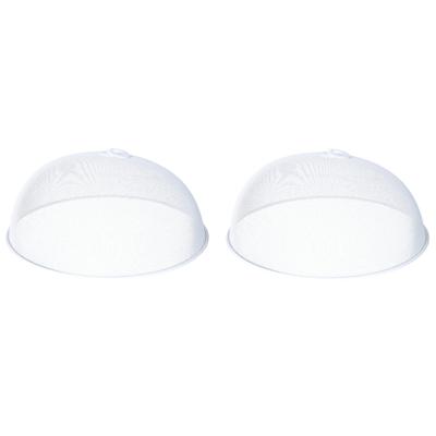 Bellatio Design Vliegenkap/voedselkap tegen insecten - 2x - RVS - wit - D35xH16cm