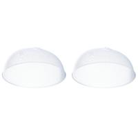 Bellatio Design Vliegenkap/voedselkap tegen insecten - 2x - RVS - wit - D35xH16cm