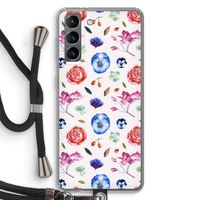 Bloemetjes: Samsung Galaxy S21 Transparant Hoesje met koord
