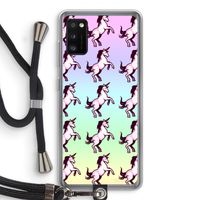 Musketon Unicorn: Samsung Galaxy A41 Transparant Hoesje met koord