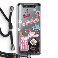 Positivity: Samsung Galaxy A80 Transparant Hoesje met koord Positivity: Samsung Galaxy A80 Transparant Hoesje met koord
