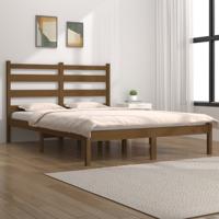 Bedframe massief grenenhout honingbruin 200x200 cm