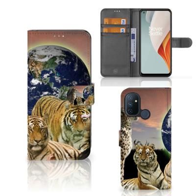 OnePlus Nord N100 | Telefoonhoesje | Met pasjeshouder | Roofdieren