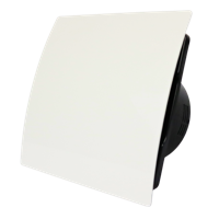 Whisper Pro-Design badkamerventilator - Ø125mm - met nalooptimer - gebogen kunststof - wit - zwarte ventilator