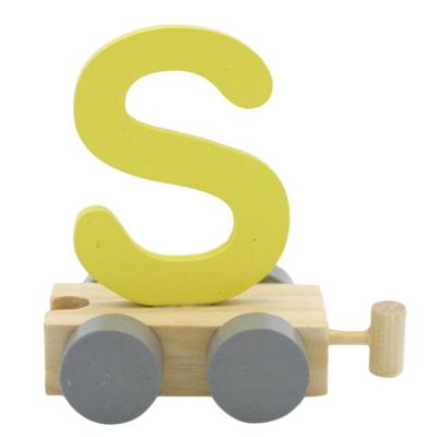 JeP kids houten treinletter S-geel