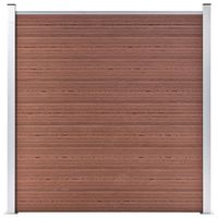 The Living Store Schuttingpaneelset HKC Bruin 1564x186 cm - Hout-kunststof-composiet paneel met aluminium topprofiel - - thumbnail