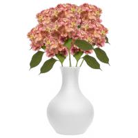 Kunstbloem Hortensia tak - 8x - 50 cm - oud roze - kunst zijdebloem - Hydrangea - decoratie bloem