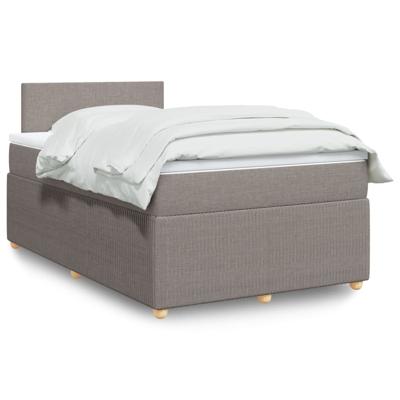 Boxspring met matras stof taupe 120x190 cm