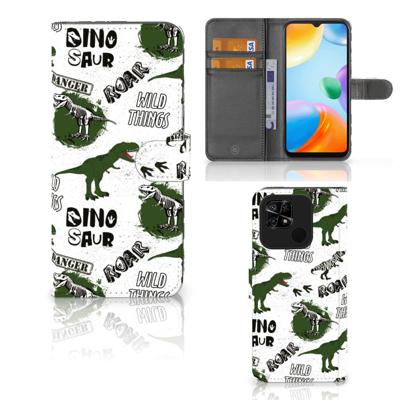 Telefoonhoesje | Met pasjeshouder | voor Xiaomi Redmi 10C Dinosaurus