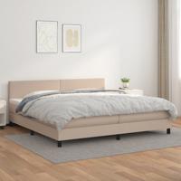 Boxspring met matras kunstleer cappuccinokleurig 200x200 cm