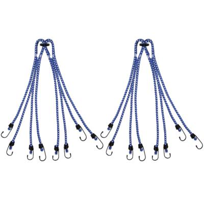 Pro Plus Bagagespin/snelbinders - 2x stuks - 8 armig - met haken - 8 x 40 cm - elastisch - fiets/mot